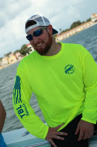 (SAFETY & BLUE) THIN BLUE LINE FISHING COMPANY MOISTURE WICKING