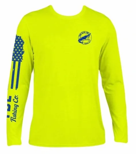 (SAFETY & BLUE) THIN BLUE LINE FISHING COMPANY MOISTURE WICKING