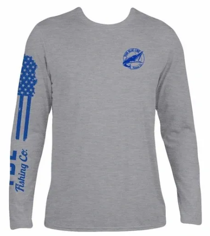 (SPORT GREY) THIN BLUE LINE FISHING COMPANY MOISTURE WICKING